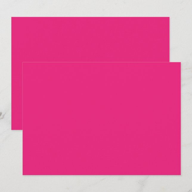 Cartão de Agradecimento Rosa Vibrante | Estilo Min (Frente/Verso)