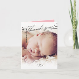 Cartão De Agradecimento Rosary Cross Monogramas Foto Religiosa Escriturada