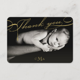 Cartão De Agradecimento Rosary Cross Monogramas Foto Religiosa Escriturada