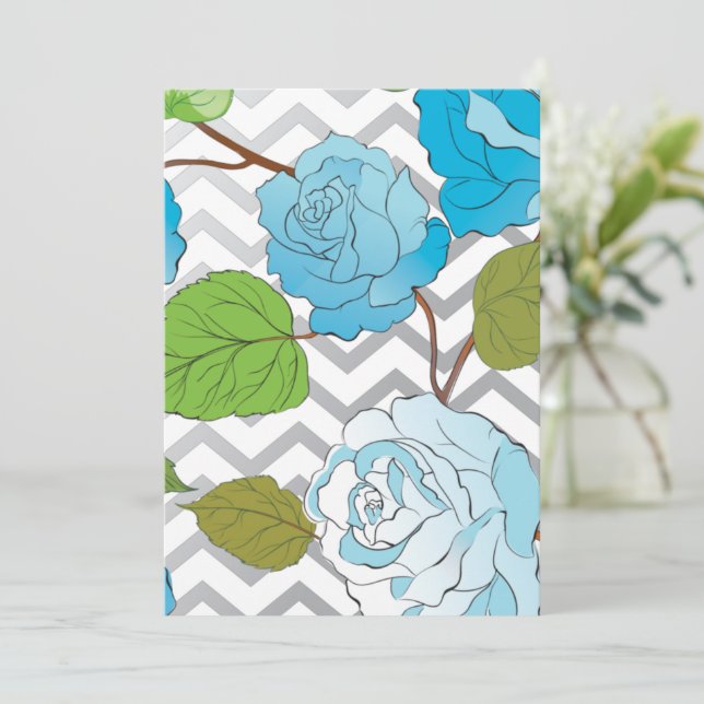 Cartão De Agradecimento Rosas 14 (Em pé/Frente)