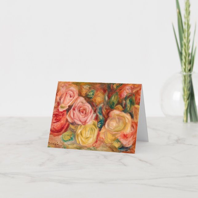 Cartão De Agradecimento Rosas, 1912, por Pierre-Auguste Renoir (Frente)