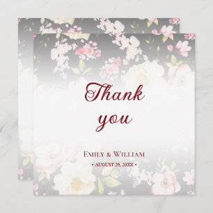 Cartão De Agradecimento Rosas Amarelas Cor-de-Água Rosa,borradas,desfocada