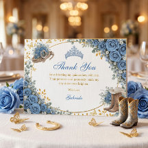 Rosas Azuis Ocidentais Douradas Quinceañera do Paí