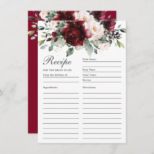 Cartão De Agradecimento Rosas Blush Burgundy Receita Floral Para Placa Bri
