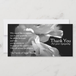 Cartão De Agradecimento Rosas brancos selvagens 1 obrigado da simpatia