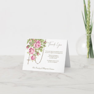 Cartão De Agradecimento Rosas Católicas Terço Funeral Condolências Sincron