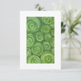 Cartão De Agradecimento Rosas com tons verdes - arte original desenhada à