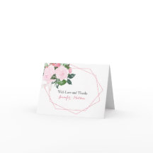 Rosas Cor-de-Rosa Folhagens Geométrico Agradecimen