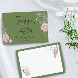 Cartão De Agradecimento Rosas Cor-de-Rosa Modernas Tipo de Letra para Form
