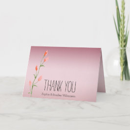Cartão De Agradecimento Rosas cor-de-rosa Obrigado