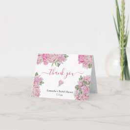 Cartão De Agradecimento Rosas cor-de-rosa - obrigado chá de panela
