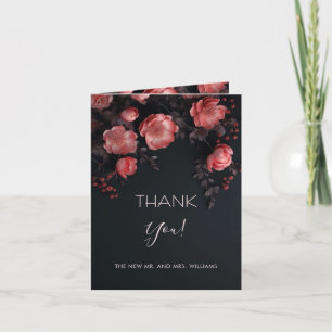 Cartão De Agradecimento Rosas Dark Românticas Obrigado pela Foto do Casa
