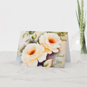 Cartão De Agradecimento Rosas de Creme