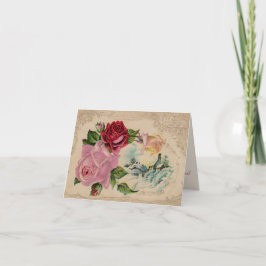 Cartão de Agradecimento Rosas de Inverno Vitoriana