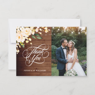 Cartão De Agradecimento Rosas De Madeira E Lanterna Floral Foto Obrigado