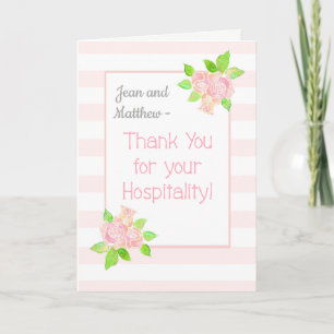 Cartão De Agradecimento Rosas de nomes personalizados Obrigado pela hospit
