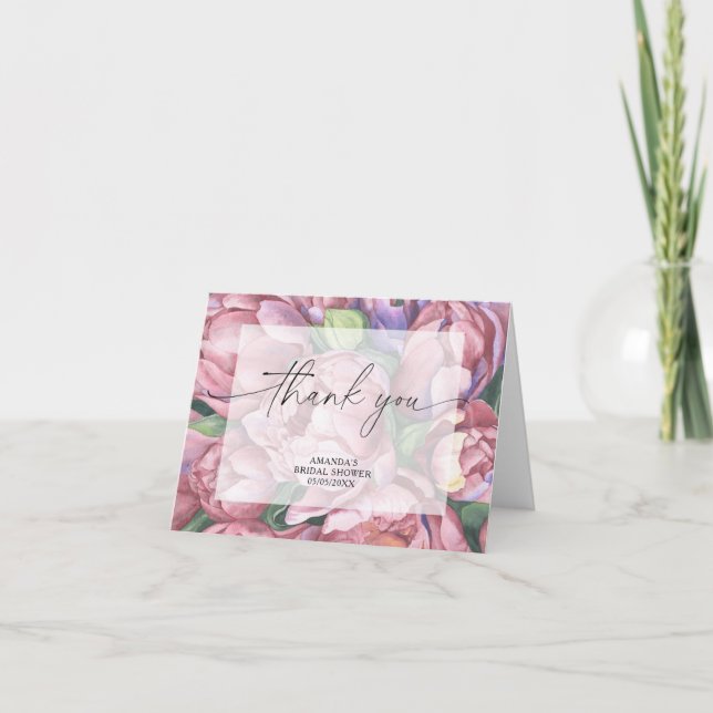 Cartão De Agradecimento Rosas de pedras aquáticas - obrigado chá de panela (Frente)