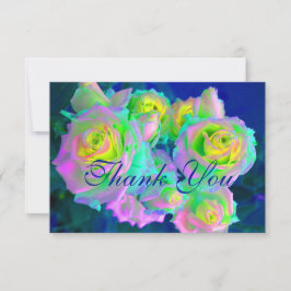 Cartão De Agradecimento Rosas de Praias Iridescentes Estéticos