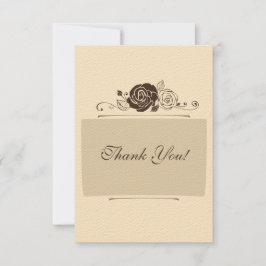 Cartão De Agradecimento Rosas do creme e de café