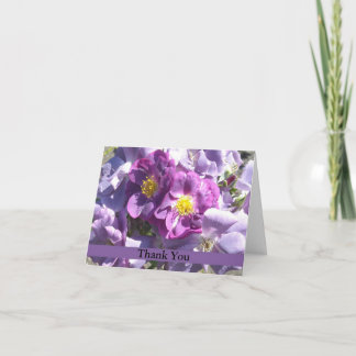 Cartão De Agradecimento Rosas Mauves Elegantes
