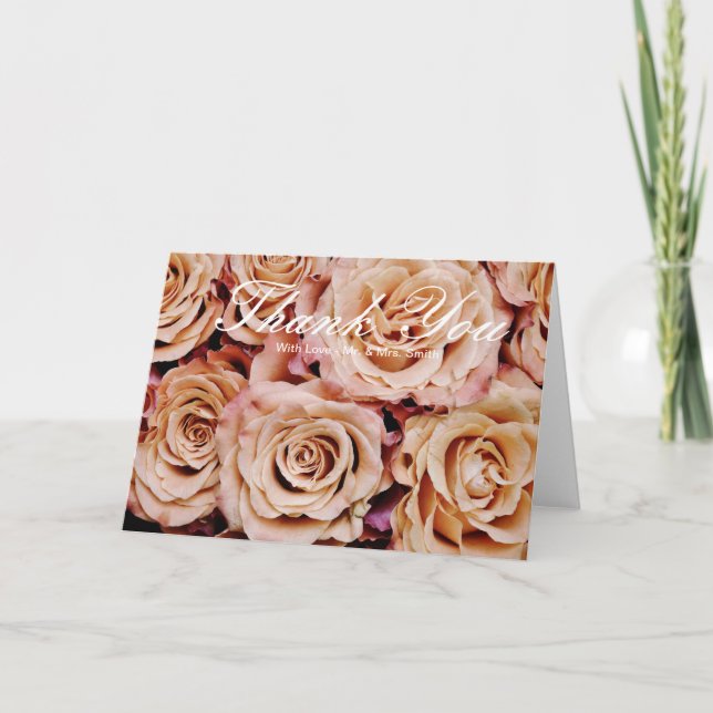 Cartão De Agradecimento Rosas Obrigado (Frente)