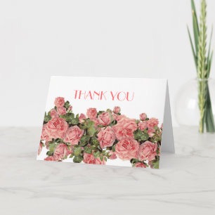 Cartão De Agradecimento Rosas Pink Magic Vintage Obrigada
