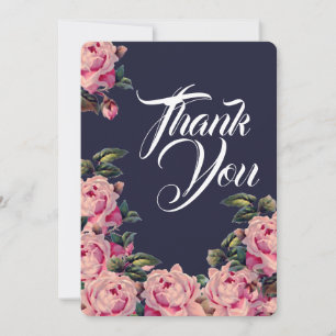 Cartão de Agradecimento Rosas Pintadas de Rosa