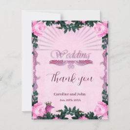 Cartão De Agradecimento Rosas rosa maravilhosas