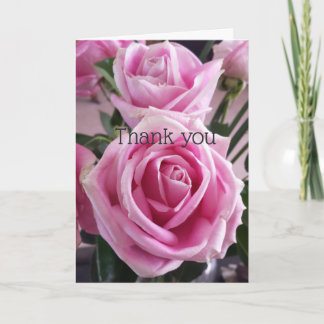 Cartão De Agradecimento Rosas rosa para você - Obrigado