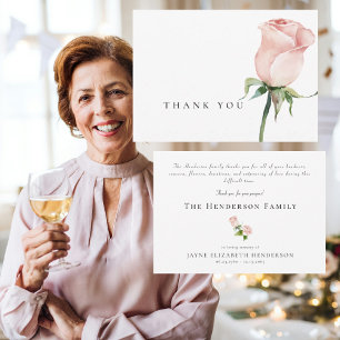 Cartão De Agradecimento Rosas Rosa Simples Claneira Funeral Obrigado II