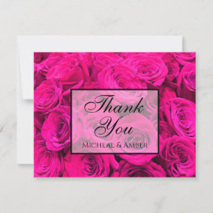 Cartão De Agradecimento Rosas rosadas flores rosadas floral rosado
