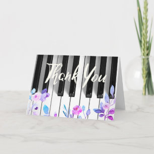 Cartão De Agradecimento rosas roxos obrigado você