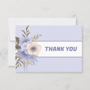 Cartão De Agradecimento Rosas Selvagens Violeta Floral Pêssego Pastel de C
