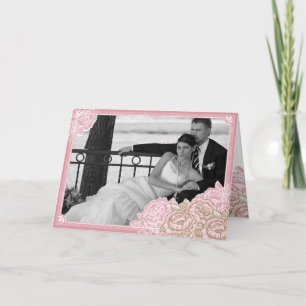 Cartão De Agradecimento Rosas Velhas do Repolho Foto Obrigado