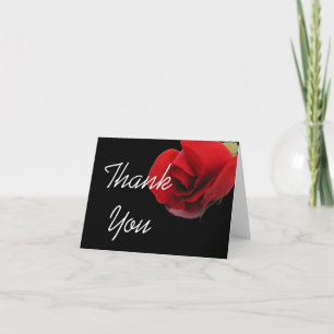 Cartão De Agradecimento Rosas vermelhas florais obrigado