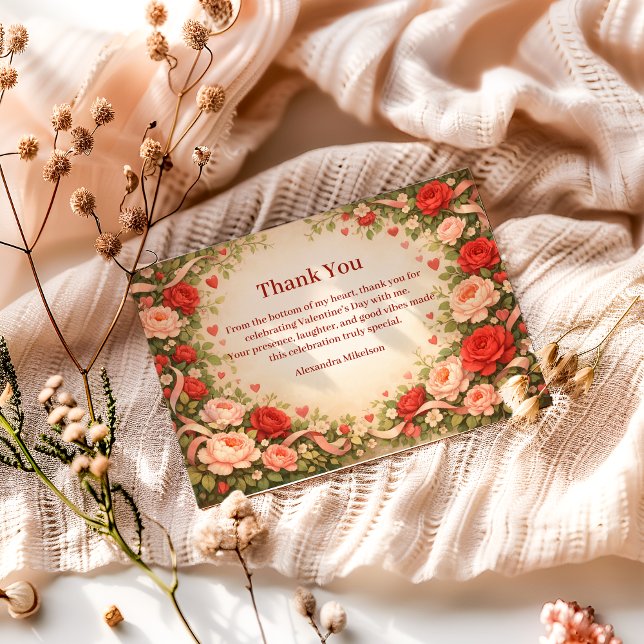 Cartão De Agradecimento Rose Garden Valentine Party (Criador carregado)