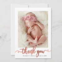 Rose Gold Script Modern Overlay text Foto Bebê