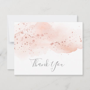 Cartão De Agradecimento Rose Gold Watercolor Thank You Card