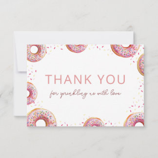 Cartão De Agradecimento Rosquinha Baby Sprinkle Girl
