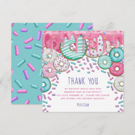 Cartão De Agradecimento Rosquinha Birthday Sprinkles Cute