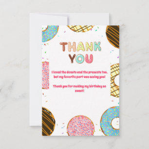 Cartão De Agradecimento Rosquinha doce Celebração Themed Aniversário Ob
