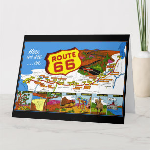 Cartão De Agradecimento Rota 66 de Los Angeles a Chicago