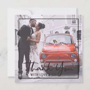 Cartão De Agradecimento Roteiro emoldurado Obrigado Amor & Alegria Foto Qu