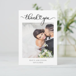 Cartão De Agradecimento Roteiro Minimalista Personalizável Coração Foto de