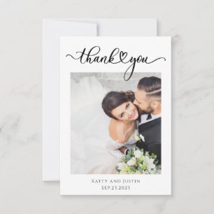 Cartão De Agradecimento Roteiro Minimalista Personalizável Coração Foto de