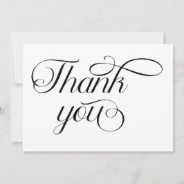 Cartão De Agradecimento Roteiro Minimalista Preto Branco