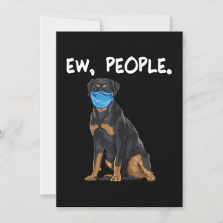 Cartão De Agradecimento rottweiler novo cão do pessoas vestindo máscara