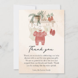 Cartão De Agradecimento Roupas Boho Menina Bebê Chá de Bebê