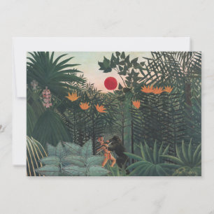 Cartão De Agradecimento Rousseau - Paisagem Tropical, Índio e Gorila