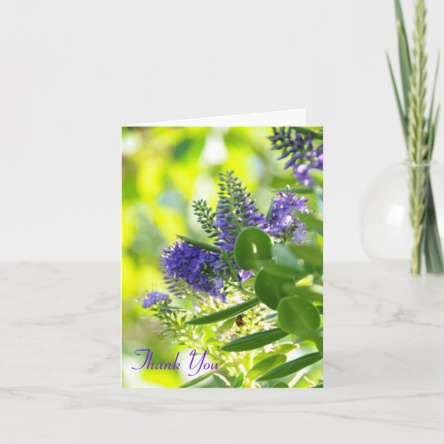 Cartão De Agradecimento Roxo dos Wildflowers, obrigado (Frente)
